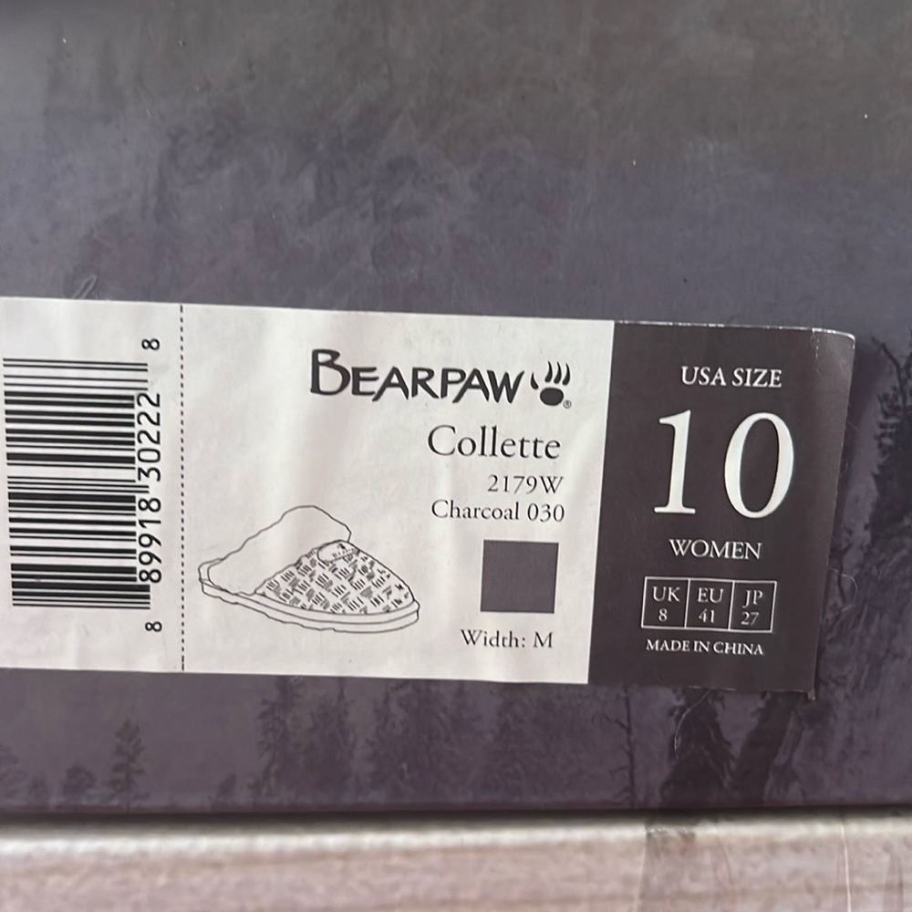 BEARPAW
COLLETE CHARCOAL SLIPPERS